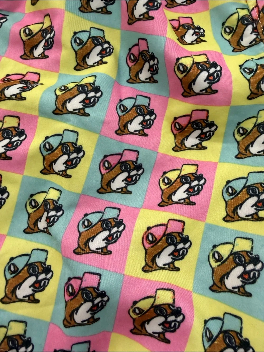 Buc-ee’s pastel checkerboard boys swim shorts small